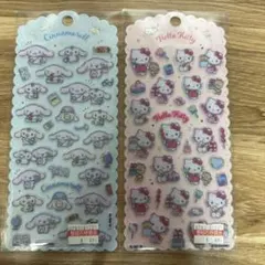 サンリオシール　2点セット(フェルト素材、キティ、シナモロール)