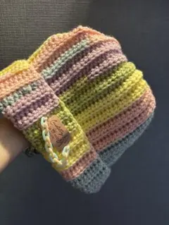 ニット帽　ハンドメイド　冬用のサムネイル