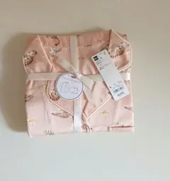 新品タグ付きGU 猫柄 サテンパジャマ 半袖ショートパンツ Lのサムネイル