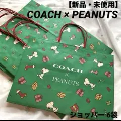 【新品】COACH × PEANUTS スヌーピー ショッパー コーチ 6紙袋