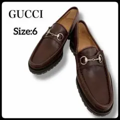 【希少】GUCCI ホースビットローファー 厚底 ラグソール 茶 6