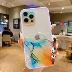 iPhoneケース　カバー　大理石絵画水彩