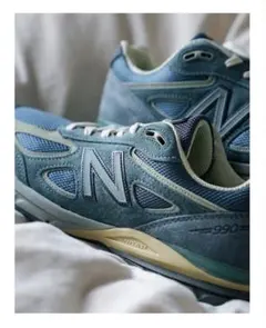 AURALEE NewBalance 990V4 Dusty Blue 26.5