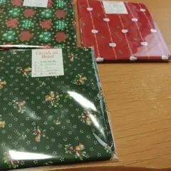 綿プリント生地 3枚セット 50×56cm、ハンドメイド、クリスマス、生地