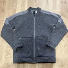 adidas グレー フリースジャケット ジップアップ