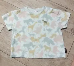 動物　キリン　ベビーTシャツ　タイダイ染め風　　アニマルカモフラージュ　９０cmのサムネイル