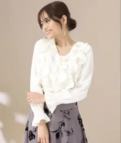 【新品未使用未開封✨】2025秋冬新作 チェック柄フリルレイヤードブラウス