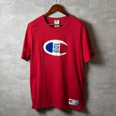 Champion 100周年 刺繍ロゴTシャツ XL レッド トルコ製