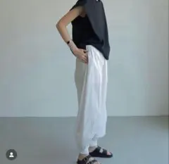 極美品 LOHEN ローヘン ハイカウントグログランスカートパンツ