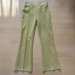 スエード風 フレアパンツ マスタードイエロー M Rafraf