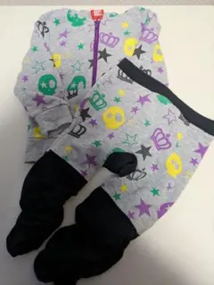 BABY DOLL ☆スカル王冠プリント 90cmスウェット セットアップ
