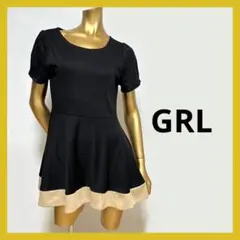 新品タグ付き GRL 半袖 バイカラー ミニワンピース