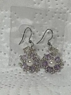 ハンドメイド 桜ピアス