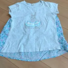 la poche biscuit☆ウサギ刺繍 Tシャツ 半袖☆ グレーのサムネイル