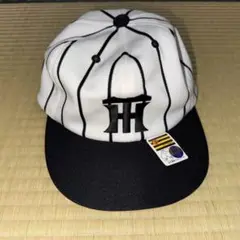 阪神タイガース　縦縞キャップ ホワイト/ブラック ヴィンテージ