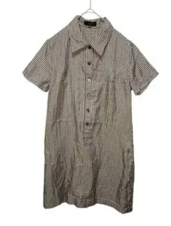 【A0120】COMME CA DU MODE チェック 半袖ワンピース M