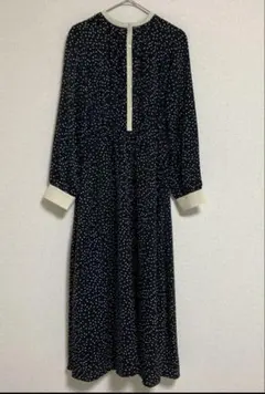 入園式　入学式　水玉模様ロングワンピース 黒