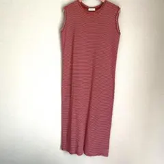 BEAUTY&YOUTH ノースリーブロングワンピース　ボーダー　Mサイズ　赤