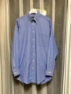 NAUTICA/ボタンダウンシャツ/ブルー/ストライプ /L相当