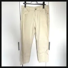 アイボリーデニムパンツ　テーパードストレート　オフホワイト　白