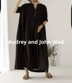 Audrey and John Wadインド綿マキシワンピース黒のサムネイル