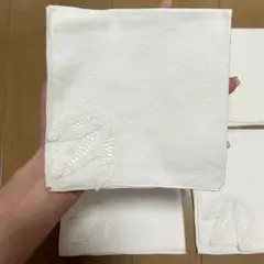 【新品未使用】ベトナム製ホワイトコットンハンカチ 4枚セット