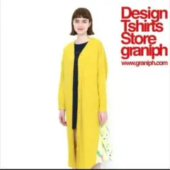 【graniph】黄色の長めの羽織りもの【フリーサイズ】
