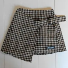 LOVETOXIC ラブトキシック チェック柄 キュロット スカート（茶・L）