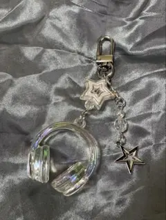 クリアヘッドフォン星型キーホルダーのサムネイル