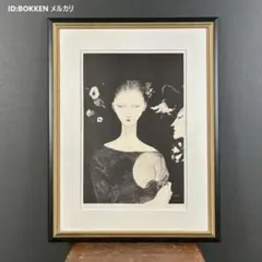 美品 天野喜孝「夜香」リトグラフ 直筆サイン入 限定品 お洒落な額装 FFのサムネイル