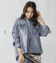 新品❤️global work ❤️GOOD デニムシャツ　柔らかデニム　羽織り　M