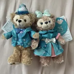 ディズニー　ディズニーシー　ダッフィー　シェリーメイ　25周年　ぬいぐるみバッジ