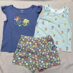 GYMBOREE 子供服3点セット ブルー マーメイド柄 貝殻柄 サイズ５、5Tのサムネイル