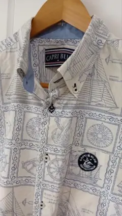 CAPRI BLUE ヨット柄 半袖シャツ サイズ50 日本製のサムネイル