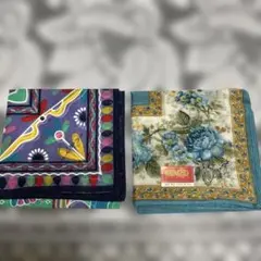 KENZO 花柄 幾何学模様 ハンカチ 2枚セット