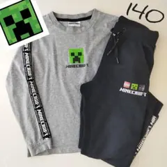 Minecraft　140　長ズボン　スエット下　裏起毛　マイクラ　ロンT付き