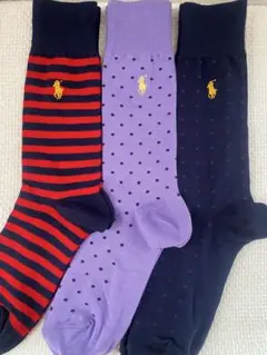 ポロラルフローレンのメンズ用ソックス、3足セット サイズは25〜27cm、新品