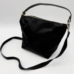 【極美品】ラシットレザー ナイロン シンプルショルダーバッグ2WAY 撥水 軽量