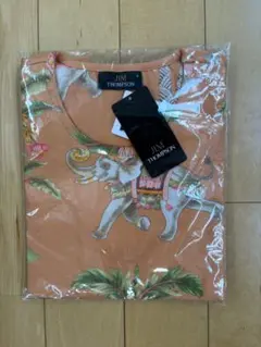【新品未使用】JIM THOMPSON半袖Tシャツ Sサイズ 薄オレンジ 像柄のサムネイル
