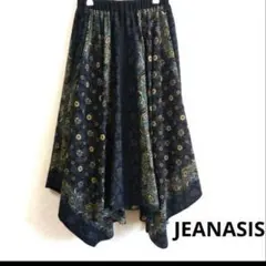 JEANASISジーナシス ペイズリー柄 フレアスカート　アシンメトリー