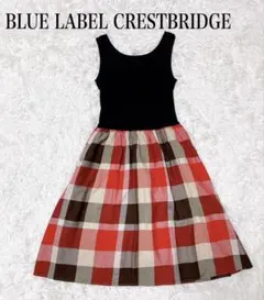 BLUE LABEL CRESTBRIDGE チェック柄ノースリーブワンピース - メルカリ