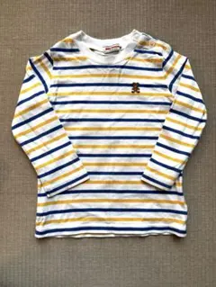 ミキハウス ロンT 長袖 Tシャツ 90 ボーダー イエロー ブルー クマ