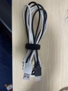 USBケーブル タイプB 白黒 2本セット