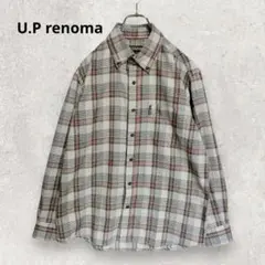 U.P renoma チェックシャツ M グレー系 ゆったり 爽やか レトロ