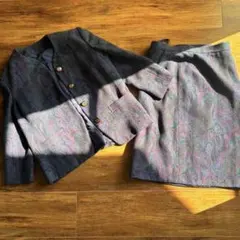 ヴィンテージ　セットアップ　ノーカラージャケット　タイトスカート