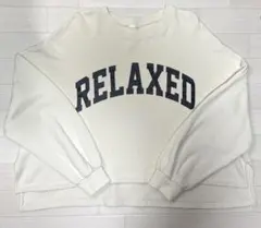 【GU】RELAXED クロップドスウェット Mサイズ アイボリー