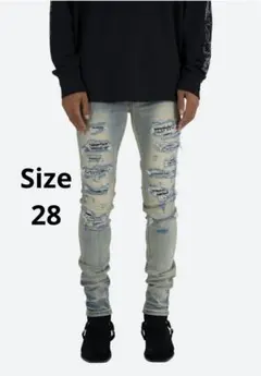 mnml X165 PAISLEY SKINNY DENIM BLUE