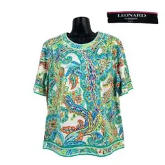 LEONARD 花柄 半袖Tシャツ ネイビー Ｍサイズ 日本製　匿名発送 楽天市場】レオナール（長さ（袖）半袖）（Tシャツ・カットソー
