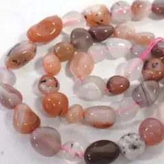 dp409/SALE！天然石◇ピンクアゲート　タンブル1連