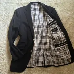 バーバリーブラックレーベル　テーラードジャケット　銀ボタン　ノバチェック